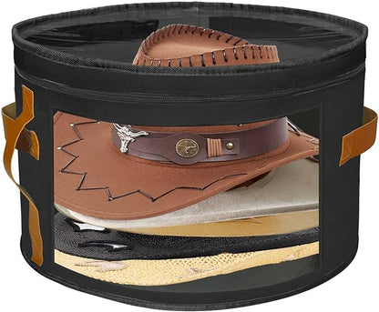 STARGAZ Oversized Clear Hat Storage Bag, Hat boxes for women storage, Cowboy hat storage, Hat accessories, hat organizer for closet, hat travel case with Handle, Holds Up to 10 Hats (Black 1 Pack)