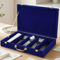 Pickmesh Silverware Case with Lid and Handle, Silverware Storage Box Sterling Silver Flatware Chest Without Silver Tarnish Proof Utensils Organizer for Kitchen Decor Wedding Gifts(Royal Blue,1 Layer)