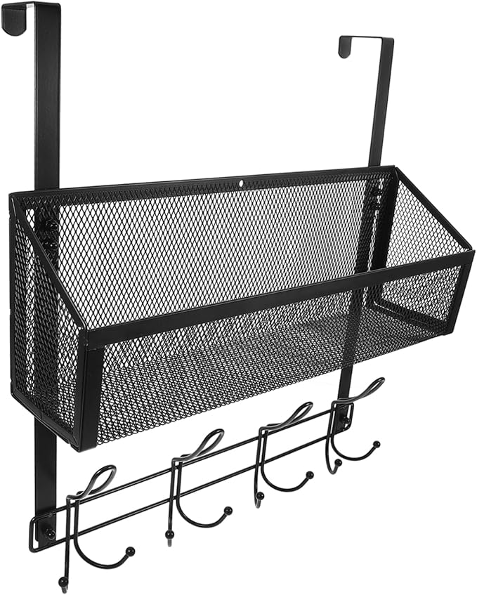 ULTECHNOVO Over The Door Hanging Organizer Multifunctional Mesh Storage Rack for Bathroom Kitchen Bedroom Maximizes Space Efficiency Contemporary Style for Shoes Towels