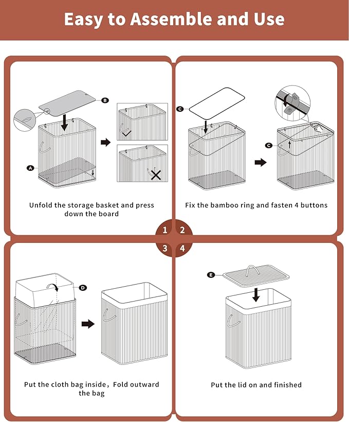 Bamboo Toilet Paper Storage with Lid & Handel, 8 Gallons (30L), Sturdy Toilet Paper Basket, Organizer for Bathroom, Kitchen, Holder with Storage, Brown