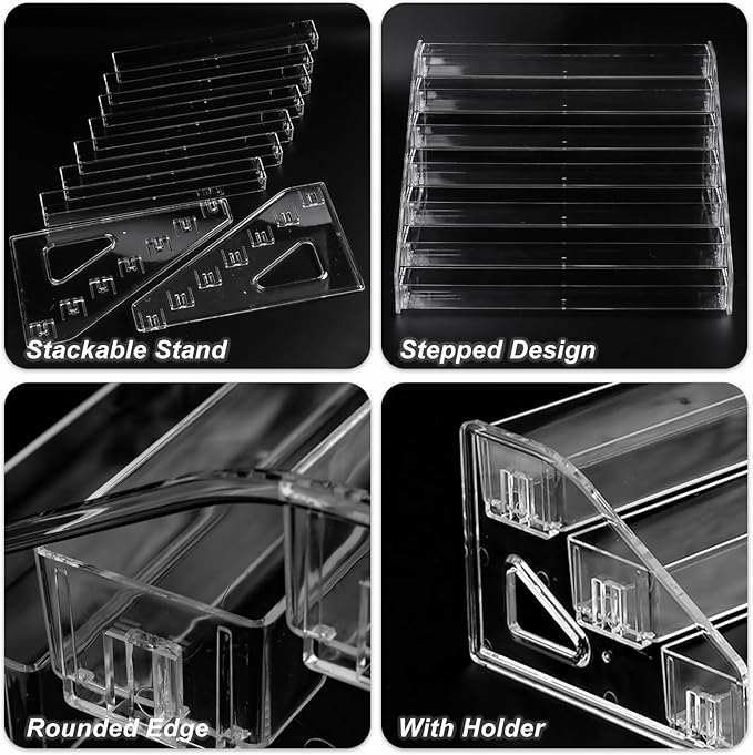SUTOKAKA Nail Polish Organizer Clear Acrylic Eyeglasses Display Holder Essential Oil Storage Rack Makeup Stand Tray - 7 Layer