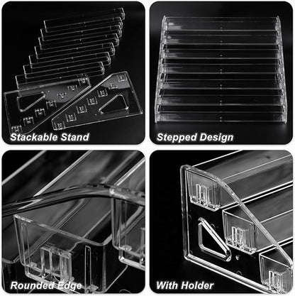 SUTOKAKA Nail Polish Organizer Clear Acrylic Eyeglasses Display Holder Essential Oil Storage Rack Makeup Stand Tray - 7 Layer