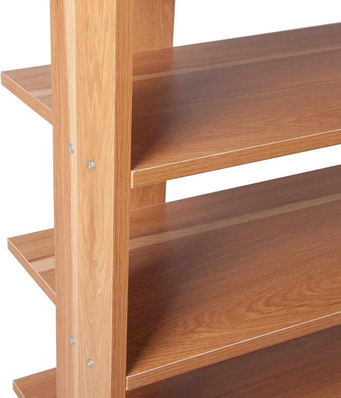H&A 6 Tiers Wood Shoe Rack Organizer Shoe Storage Cabinet (Maple)