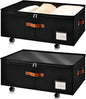 Freebat Under Bed Storage Organizer with Wheels, Underbed Container with Clear Lid Cover, Storage Bag Box with Visiable Window for Clothes, Bedsheet, Pillow, 2 Pack