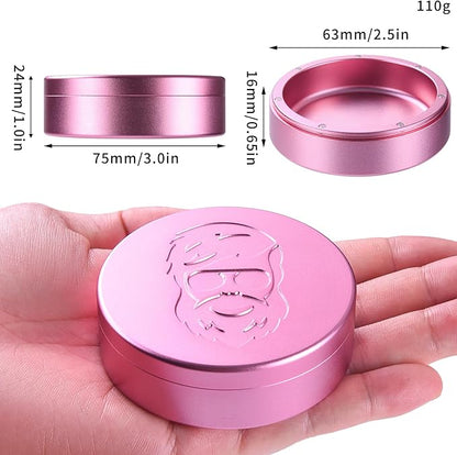 3.0inchBEIJIATE Magnetic Metal Can, Holder, Metal Container, Carved Tin with Magnetic Closure, Aluminum Container, Slim Pouch Can, zyn metal can,zyn container Storage Box Set (Pink)