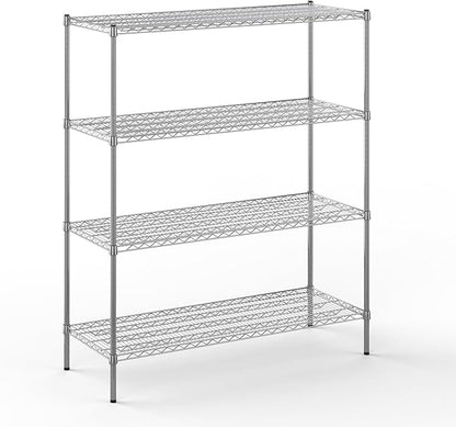 21" Deep x 54" Wide x 64" Height Wire Shelving Kit | 4-Tier | NSF Commercial Storage Rack Unit