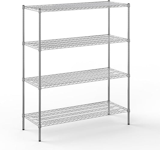 21" Deep x 54" Wide x 64" Height Wire Shelving Kit | 4-Tier | NSF Commercial Storage Rack Unit