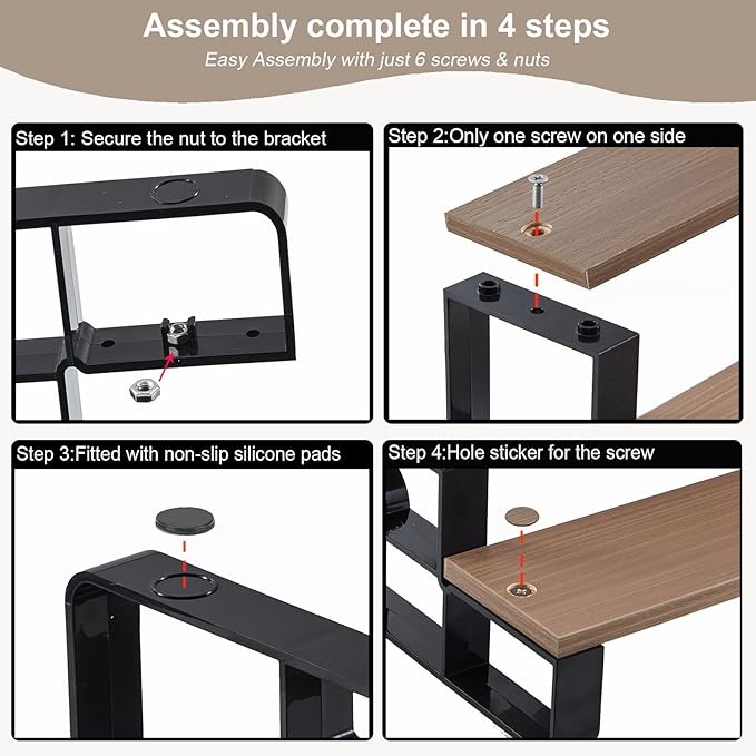 3 Tier Makeup Organizers,Bathroom Organizer,Perfume Organizer for Dresser,Cologne Stand for Men,Wood Display Riser Stand for Vanity,Bedroom,Dressing(Walnut-Width=14")