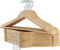 Solid Wooden Hangers 20 Pack, Wood Suit Hangers with Extra Smooth Finish, Precisely Cut Notches and Chrome Swivel Hook, Clothes Hangers for Shirt Coat Jacket Dress, Natural