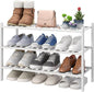 viewcare White Shoe Rack, 3-Tier Bamboo Wood Shoe Rack for Closet, Entryway & Hallway, and Stackable Shoe Shelf Storage Organizer for Indoor and Outdoor