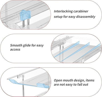Attelite Can Organizer for Pantry, 6 Sets 3Tiers Can Storage Organizer Pantry, Soda Can Organizer for Fridge 72 Cans Rack Automatic Rolling Stackable Canned Food Organizer,Clear