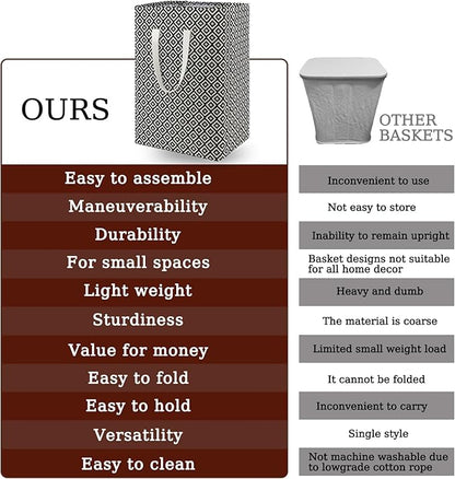 Waterproof Laundry Hamper Collapsible Laundry Basket Leather Handle Laundry Bag Large Clothes Storage Toy Organization for Bathroom Bedroom Laundryroom College Dorms (Pop-Up Laundry Hampers-004)