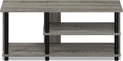 Furinno Turn-N-Tube Compact Multi Storage Shoe Rack, 35.2"W 3-Tier, French Oak Grey/Black