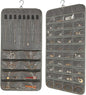 Hanging Jewelry Organizer: Necklace & Earring Holder with Pockets for Closet, Wall or Door (Grey)
