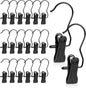 60 Pcs Boot Hangers Clips, Heavy Duty Laundry Hooks and Clothes Pins for Closet Organizer, Portable Space Saving for Travel, Hanging Pants, Jeans, Tall Boots, Towels, Socks, Hats, Black