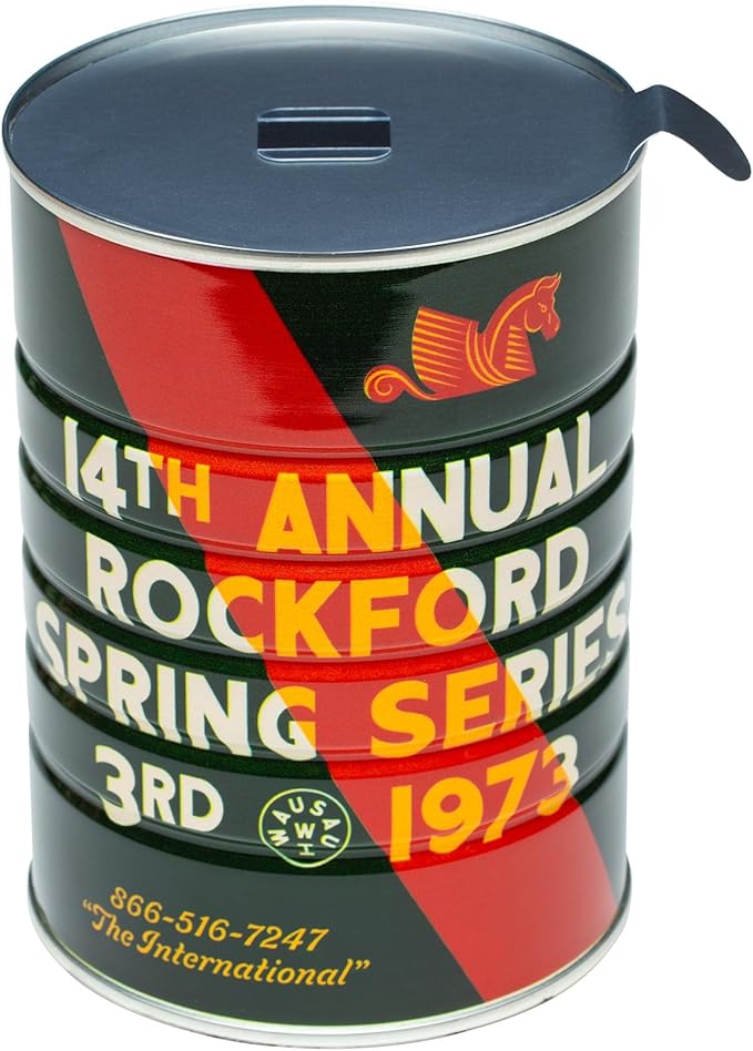 Retro Tin Can, Studio MPLS Designs, Collectable, Peel & Stick Valved End with Metal Lid, 8-12oz (4.0625 x 5.5 in) (1973 Design)