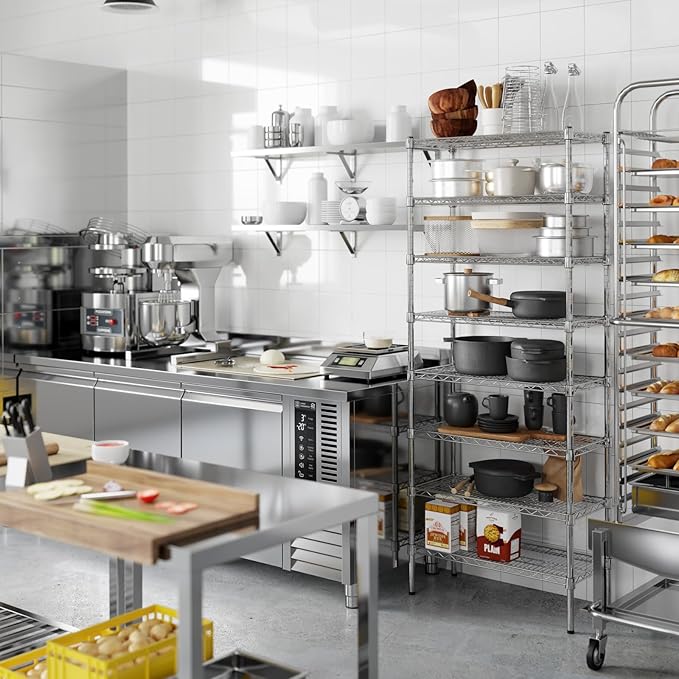14" Deep x 30" Wide x 74" Height Wire Shelving Kit | 8-Tier | NSF Commercial Storage Rack Unit
