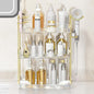 Bathroom Counter Organizer with Hair Dryer Holder and Toothbrush Holder, Acrylic Vanity Tray for Skincare, Perfume, Makeup Storage on Countertop ＆ Dresser (Clear, 3-Tier)