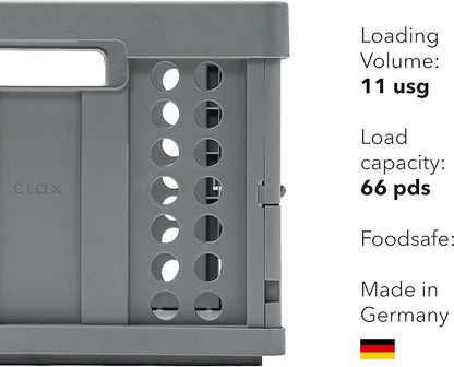 Clax® crate | folding box | basket | 48 qt (12 gal) | grey