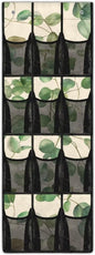Leaves Space Saving Hanging Shoe Organizer,Entryway Bedroom Bathroom Storage Bags with 12 Mesh Large Pockets,Stylish Print