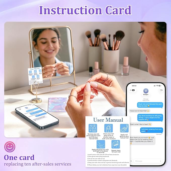 100PCS Press on Nail Packaging Bag, 100PCS Display Card with 231 Pcs Pre-cut Adhesive Tape & Diamond Art Pens & Glue Clay & Tweezers, 6-in-1 Set for Nail Display (Laser)