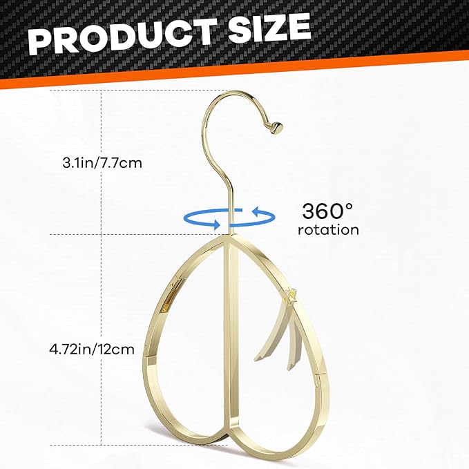 Multipurpose Closet Hangers- Tie and Belt Hanger for Closet- Ideal for Storing Belts, Ties, Scarfs, Baseball Hats, Purses & More- Great Space Saving Belt Organizer for Wardrobe