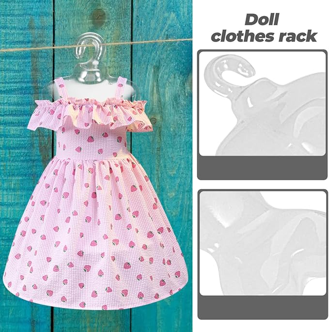 SEWACC 500 Pcs Transparent Coat Hanger Doll Clothes Rack Doll Skirt Mannequin Hanger Garment Mannequin Mini Accessories Dress Stands Form Pet Clothing Plastic