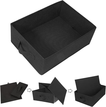 Clothings Collapsible Storage Bins, Foldable Organizers and Storage Baskets Cube Storage Bin for Bedroom Living Room (4 Pack, Black, 15.4x11.4x5.5inch)