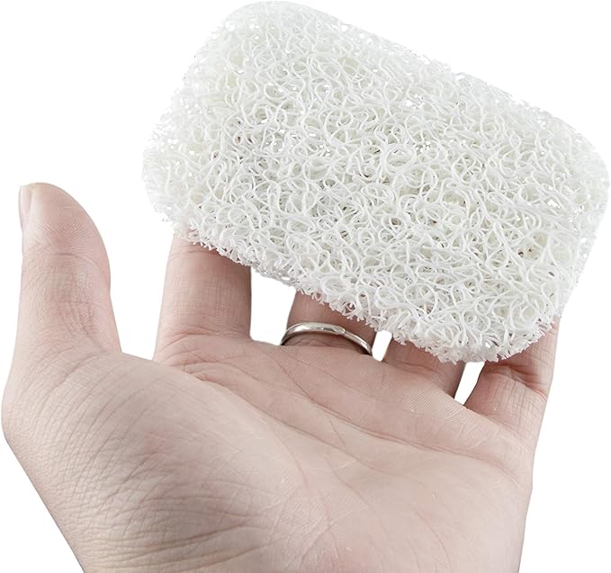 Snowkingdom 4 Pack White Soap Saver Holder for Bar Soap Shower Bathroom Dish Self Draining Lift Pad Porous Construction air circulate 2.9" x 4.5" PVC Non-BPA Non-Slip Durable