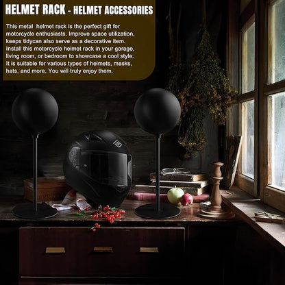 motofans® Helmet Stand Metal, Rotation Metal Stand Desktop Hanger Rack Helmet Stand Display for Motocycle Helmet, Caps,Hat, and Rugby Helmet