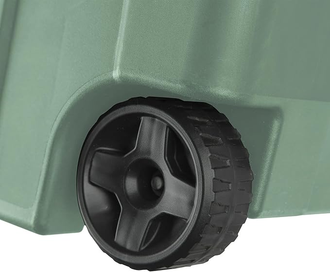 40-gallon plastic storage boxes with snap-on lids and handles, light green, 2-pack