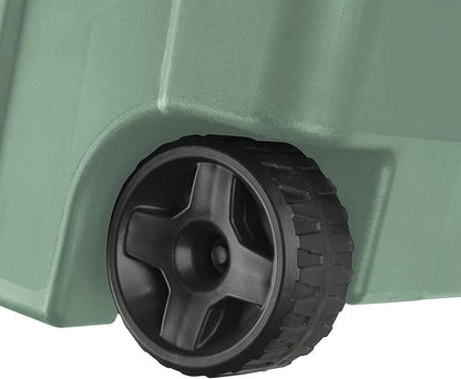 40-gallon plastic storage boxes with snap-on lids and handles, light green, 2-pack