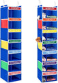 2 Pcs 7 Shelf Weekly Clothes Organizer for Kids Double Grid Hanging Closet Organizer 11. 8 x 11. 8 x 50 Inches Daily Activity Kids Clothes Storage Drawers Cube Closet Hanging Shelves