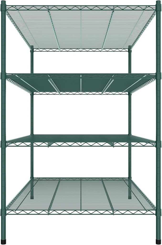 Commercial NSF Listed Green Epoxy Stationary Wire Shelving Kit 36" x 60" x 54", with 4 Shelves Perfect for Warehouse, Walk-in Refrigerator, Freezer, Grocery Store, Restaurant, Dishroom