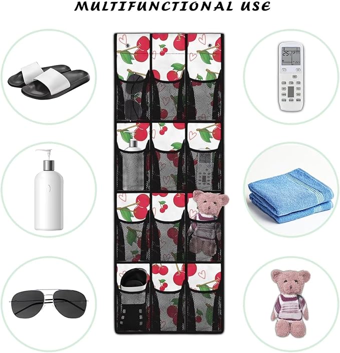 Over The Door Shoes Organizers,Cherry Heart Behind Door Shoes Hang Holder Rack,Storage for Small Spaces Waterproof Reusable