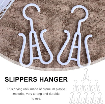 LIOOBO Double Hook Shoe Hanger for Closet Shoe Organizer and Slippers Drying Lightweight Plastic Storage Hook for Home Kitchen and Bicycle Use 10 Pieces