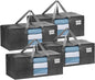 VENO 4 Pack Heavy Duty Moving Bags, Packing Bags with Clear Window, Alternative to Moving Boxes, Storage Bins for Clothes, Blankets, Comforters, College Dorm Essentials (Gray, 4 Pack)