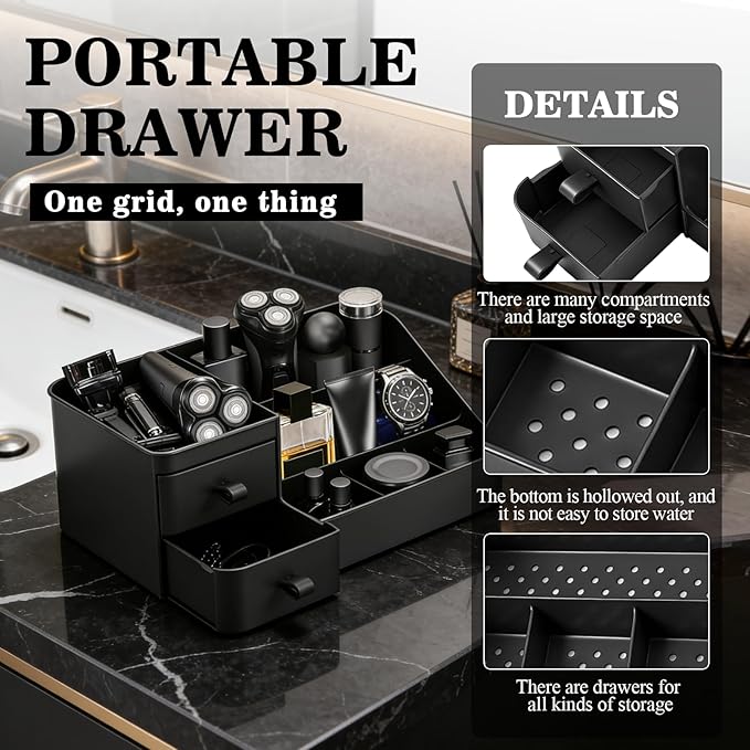 ZOCONE 2026 Cologne Organizer for Men, Mens Bathroom Organizer, Dresser Organizer Countertop, Cologne Stand, Perfume Stand Organizer for Mens Room Decor, Birthday Gifts for Men (Black)
