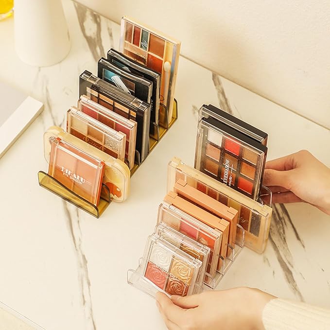 Eyeshadow Palette Organizer 8 Section Makeup Palette Organizer Cosmetics Display Storage Holder for Eyeshadow Palettes Sunglasses (White)