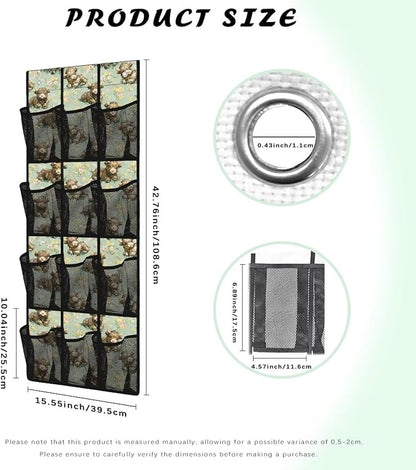 Highland Cattle Shoe Organizer Over The Door 12 Pockets Shoe Holder Hanger for Closet Space Saving Back Door Storage Organizer Easy to Install Green Wall Hanging Storage
