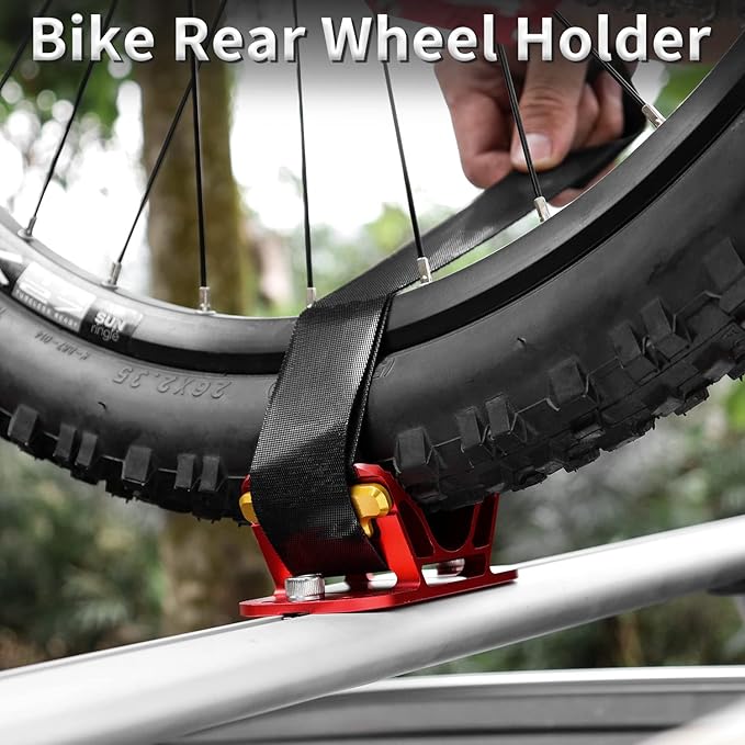 Rear Wheel Mount, Bike Car Roof Rack Carrier Bicycle Rear Wheel Rack Car Holder Stand Installation Mount, Red