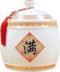 Chinese Ceramic Rice Bucket, Ceramic Rice Cylinder Ceramic Jar with Lid Grain Dispenser, Large Grain Dispenser, Food Storage Container with Lid, Sealed Rice Storage Jar for Noodles Rice Snacks