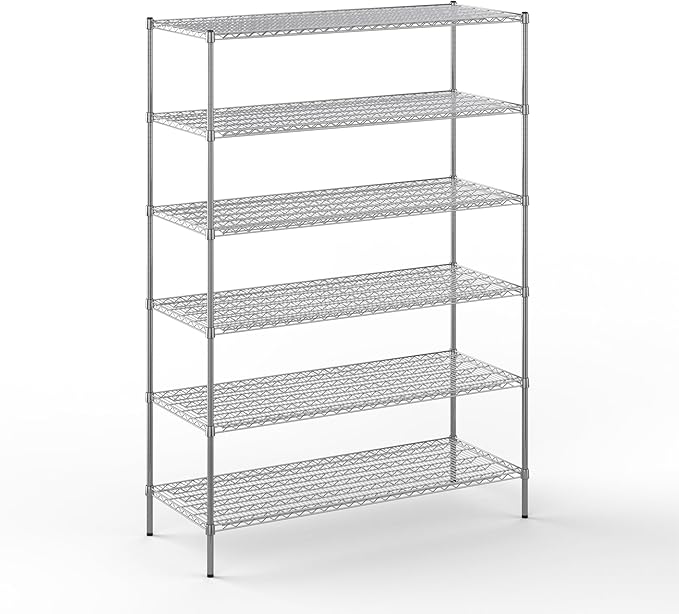 24" Deep x 60" Wide x 86" Height Wire Shelving Kit | 6-Tier | NSF Commercial Storage Rack Unit