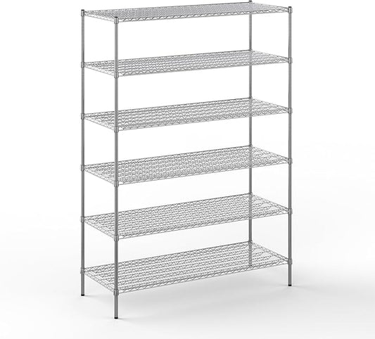 24" Deep x 60" Wide x 86" Height Wire Shelving Kit | 6-Tier | NSF Commercial Storage Rack Unit