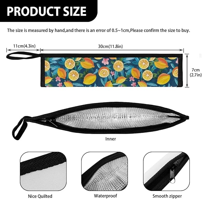 COEQINE Lemon Utensil Holder Storage Case Leafproof Fork Spoon Knife Organizer Counter Lightweight Portable Utensiles With Handles Travel Accessoreies Portable Chopstick Case