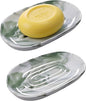 Ceramic Marble Pattern Soap Dish, Textured Raised Soap Saver Tray for Shower Bathroom Kitchen Sink Vanity, Easy to Clean Multi-Use Holder for Bar Soap Jewelry Rings Keys, Green (1 Pack)