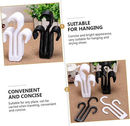 VICASKY 12pcs Plastic Shoe Drying Hooks Double Hook Design Sturdy Multi Functional Shoe Organizer for Closet and Door Hanging Lightweight Space Saving Holder for Quick Drying and Shape