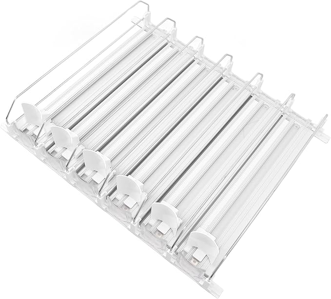 Drink for Fridge Slide Rail Can Dispenser Holds 6 Rows of Soda Beer Beverages Easy Loading System with Dampener Glide for Stable Push No Tools Assembly