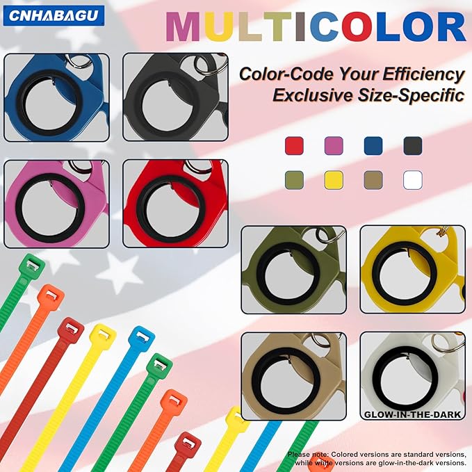Zip Tie Holder Organizer Cable Tie Organizer Holder for Tool Belt Strong Efficient Solution for Electrician Zip Ties Holder Reusable Portable Safety (White, 4 Pack)