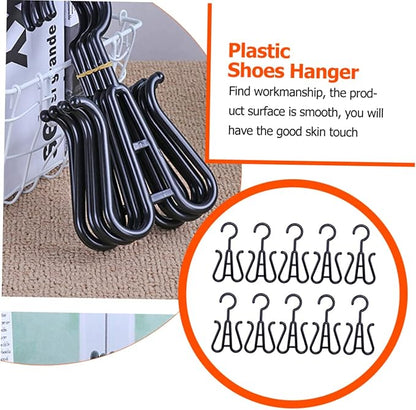 Homoyoyo 10Pcs Plastic Slipper Hooks Shoe Hanging Organizers for and Drying Fit for Footwear Space Saving for
